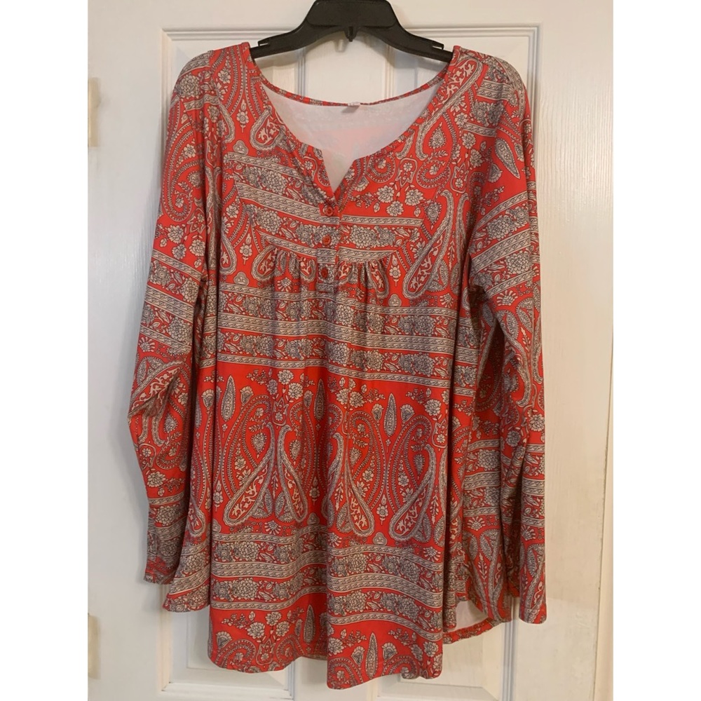 Paisley Print Red Top by Halogen